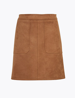 Suedette Mini A-Line Skirt Image 2 of 4
