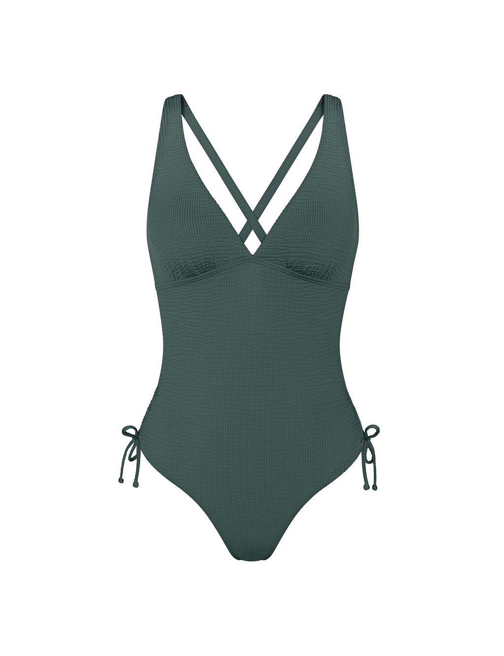 Summer Expression Textured Plunge Swimsuit 1 of 5