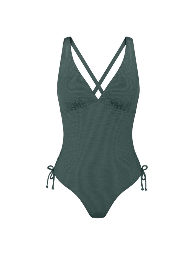 Summer Expression Textured Plunge Swimsuit 2 of 5