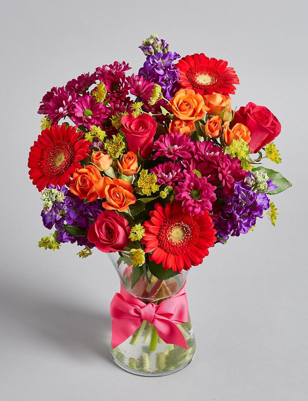 Summer Stocks & Rose Bouquet with Vase 3 of 5