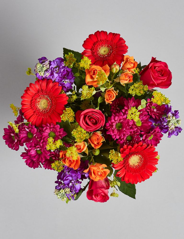 Summer Stocks & Rose Bouquet with Vase 2 of 5