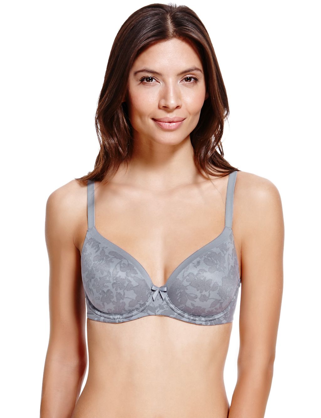 Sumptuously Soft Floral Padded T-Shirt Full Cup Bra A-DD 3 of 4