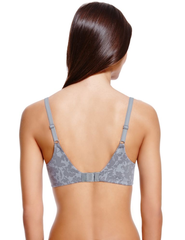 Sumptuously Soft Floral Padded T-Shirt Full Cup Bra A-DD 4 of 4