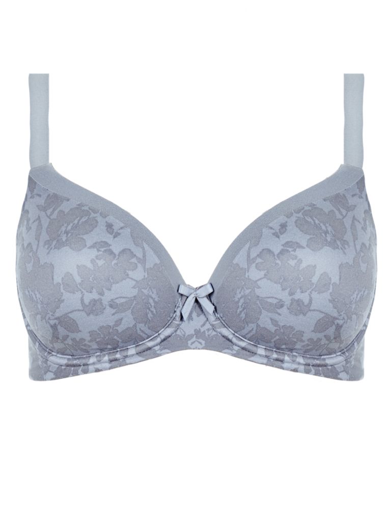 Sumptuously Soft Floral Padded T-Shirt Full Cup Bra A-DD 2 of 4
