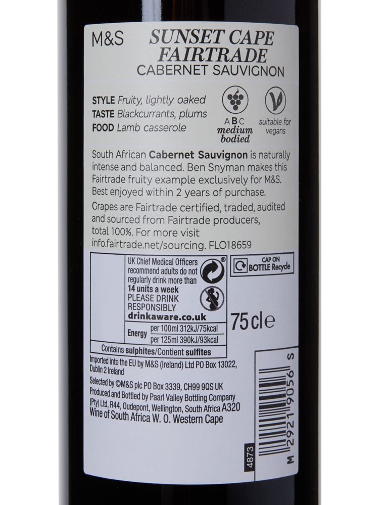 Sunset Cape Fairtrade Cabernet Sauvignon - Case of 6 3 of 3