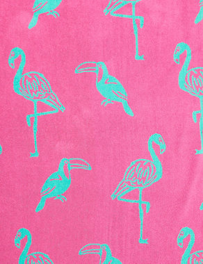 Super Size Pure Cotton Flamingo Beach Towel Image 2 of 3