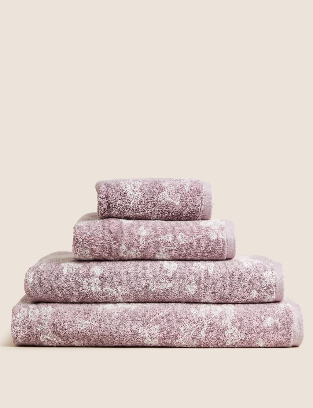 Super Soft Pure Cotton Floral Jacquard Towel M&S Collection M&S