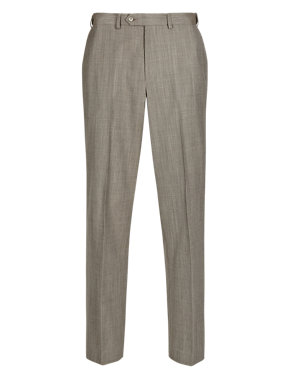 Supercrease™ Active Waistband Flat Front Trousers with Wool Image 2 of 3