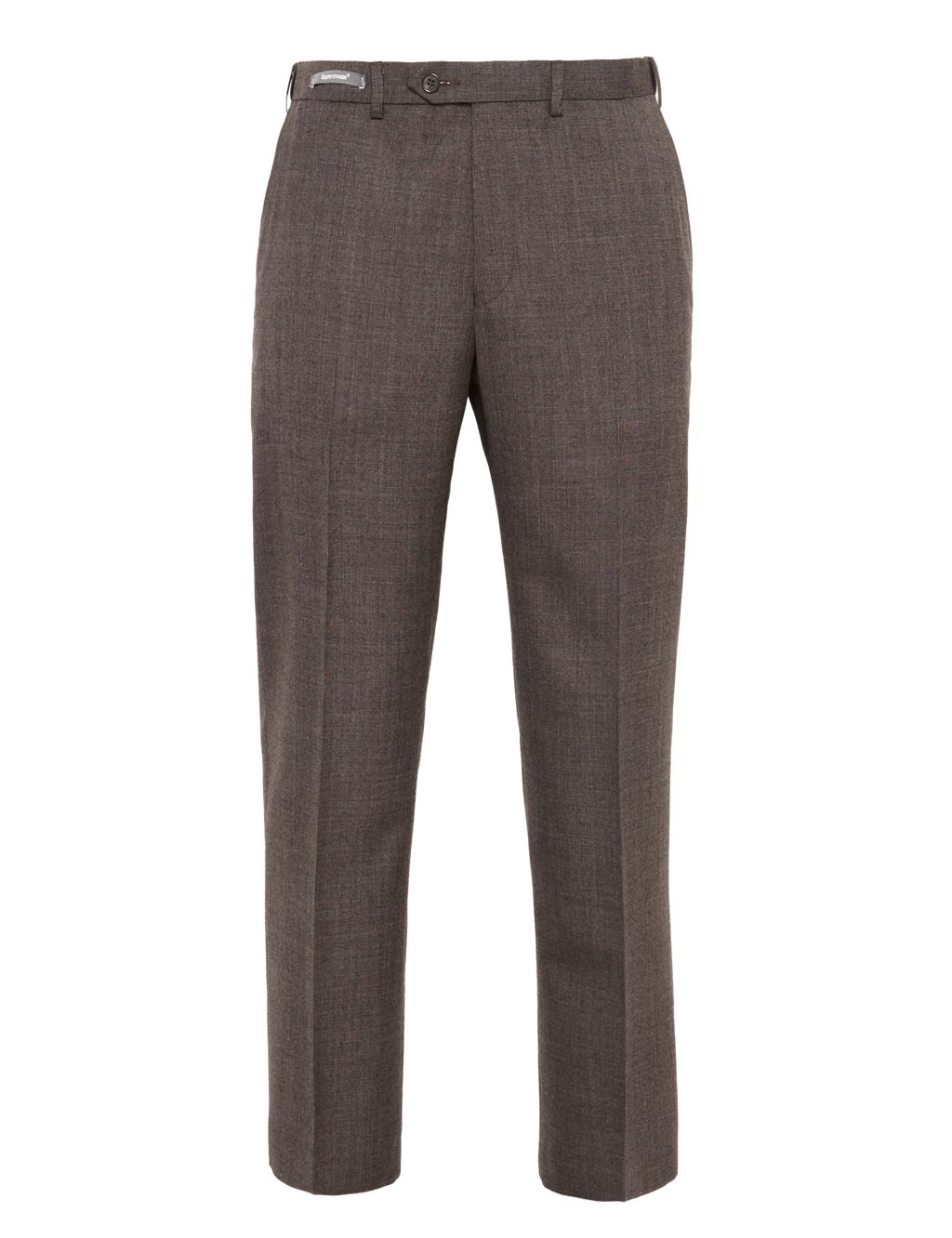 Supercrease® Active Waistband Flat Front Trousers with Wool 1 of 6