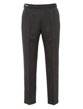 Supercrease® Active Waistband Single Pleat Trousers with Wool Image 2 of 6