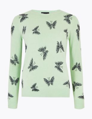 Supersoft Butterfly Crew Neck Jumper Image 2 of 4