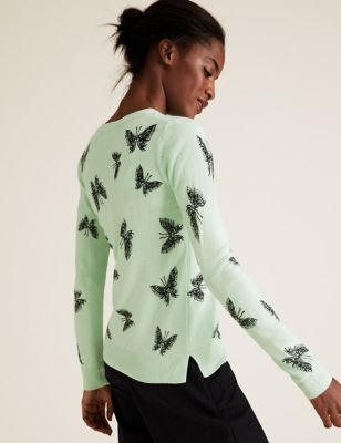 Supersoft Butterfly Crew Neck Jumper M S Collection M S
