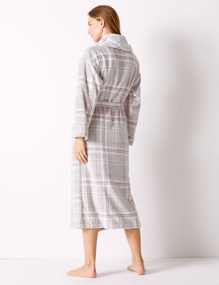 Supersoft Checked Dressing Gown with Belt 3 of 4