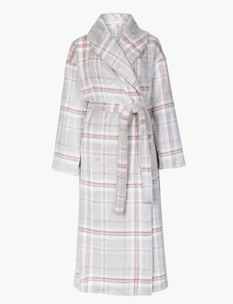 Supersoft Checked Dressing Gown with Belt 2 of 4