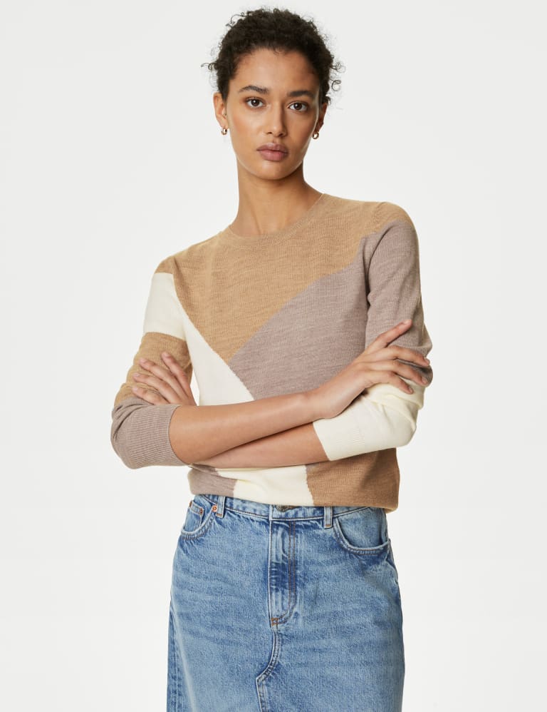 Marks and spencer colour block jumper hot sale