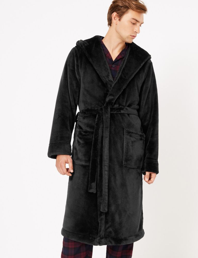 Supersoft Fleece Hooded Dressing Gown 1 of 5