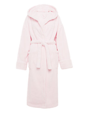 Supersoft Hooded Shawl Collar Cosy Dressing Gown Image 2 of 6