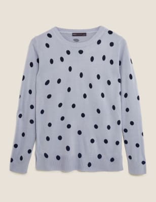 Supersoft Polka Dot Crew Neck Jumper M S Collection M S