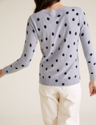 Supersoft Polka Dot Crew Neck Jumper M S Collection M S