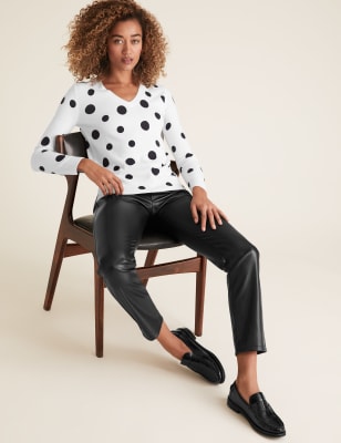 Supersoft Polka Dot V Neck Jumper M S Collection M S