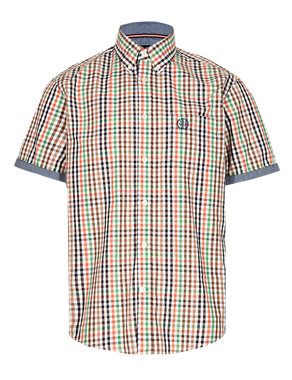 Supersoft Pure Cotton Gingham Checked Shirt Image 2 of 4