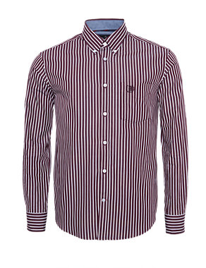 Supersoft Pure Cotton Striped Shirt Image 2 of 5
