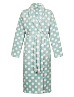 Supersoft Shawl Collar Spotted Dressing Gown Image 2 of 4