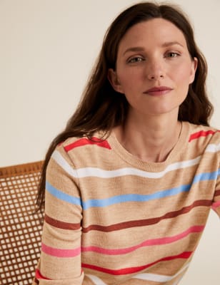 striped crew neck jumper