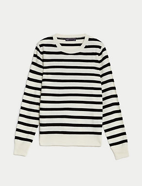 Supersoft Striped Crew Neck Jumper Image 2 of 6