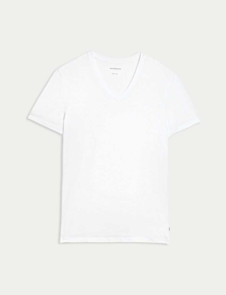 Supima® Cotton Blend V-Neck T-Shirt Vest 2 of 4