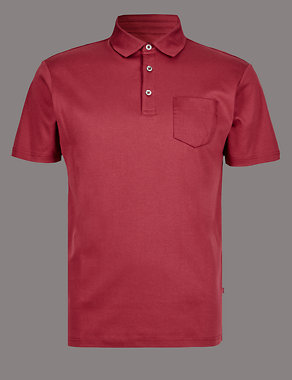 Supima® Cotton Bonded Pocket Tailored Fit Polo Shirt Image 2 of 4