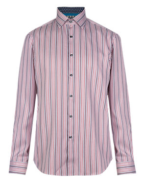 Supima® Cotton Dobby Striped Shirt Image 2 of 3