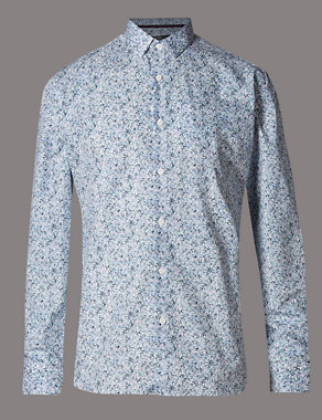 Supima® Cotton Luxury Tailored Fit Floral Shirt Image 2 of 5