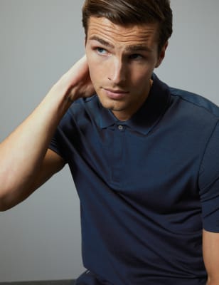 m&s black polo shirts