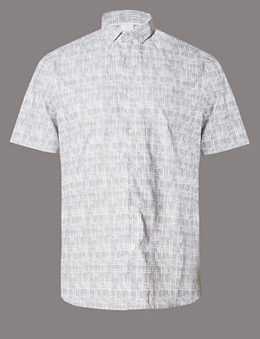 Supima® Cotton Short Sleeve Jigsaw Print Shirt Image 2 of 3