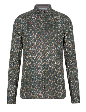 Supima® Cotton Slim Fit Floral Shirt Image 2 of 3