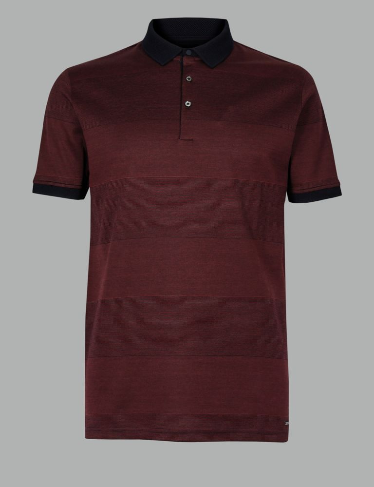 Supima® Cotton Striped Polo Shirt 2 of 4