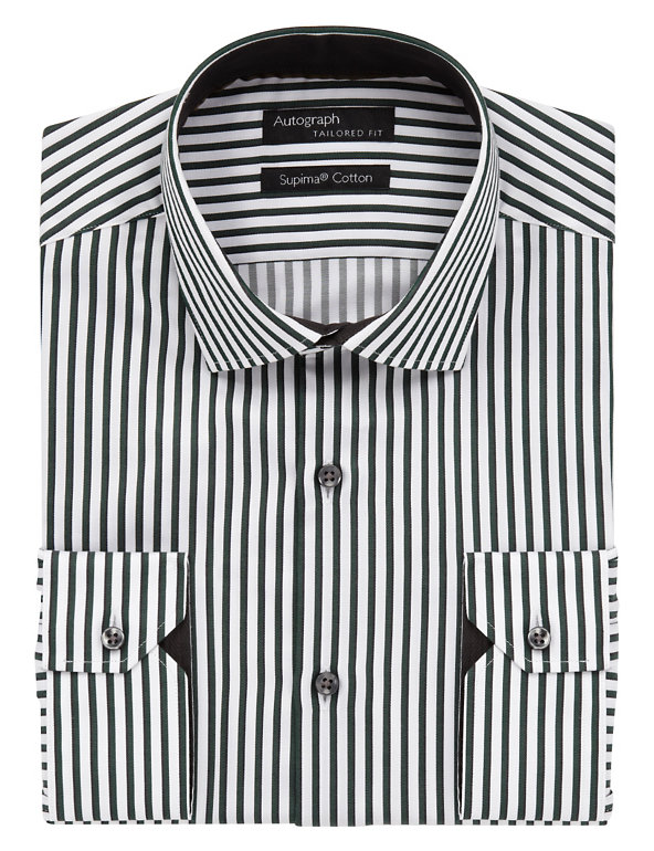 Supima® Cotton Tailored Fit Bold Striped Shirt Image 1 of 2