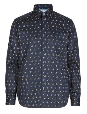 Supima® Cotton Tailored Fit Duck Print Shirt Image 2 of 3