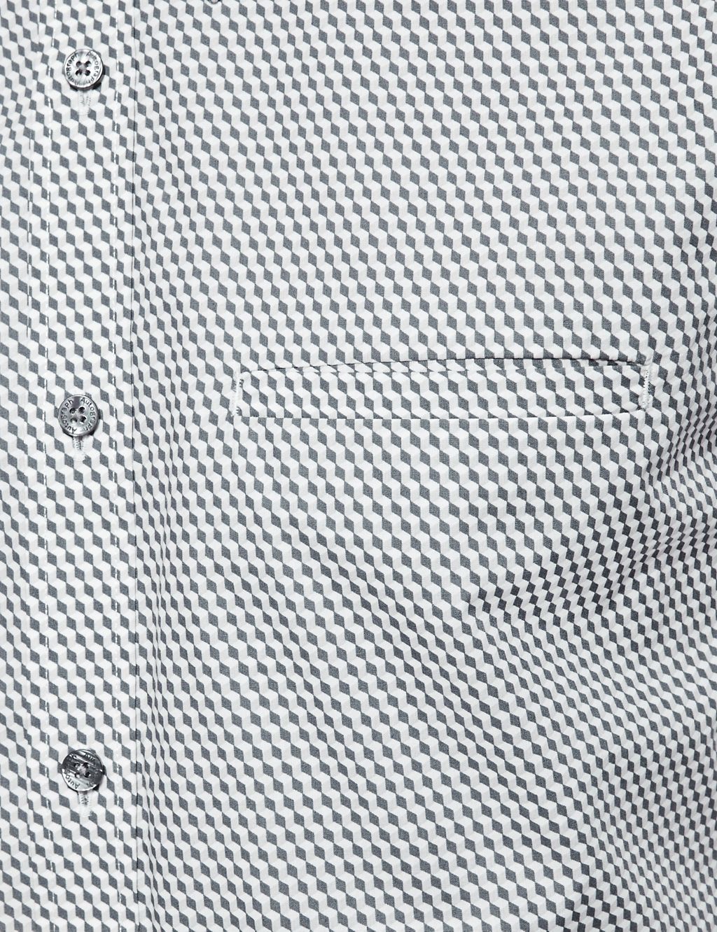 Supima® Cotton Tailored Fit Geometric Print Shirt 4 of 4