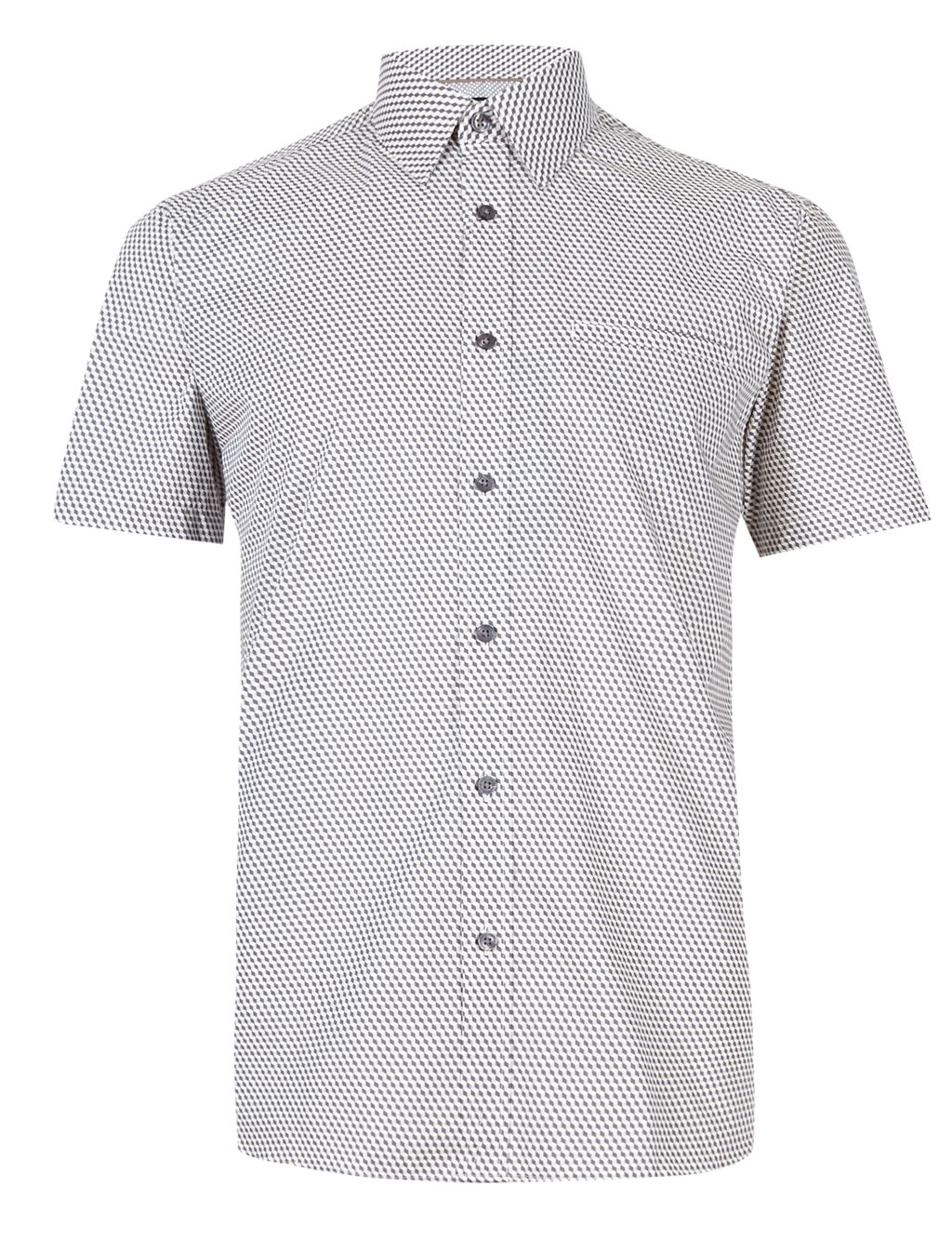 Supima® Cotton Tailored Fit Geometric Print Shirt 1 of 4