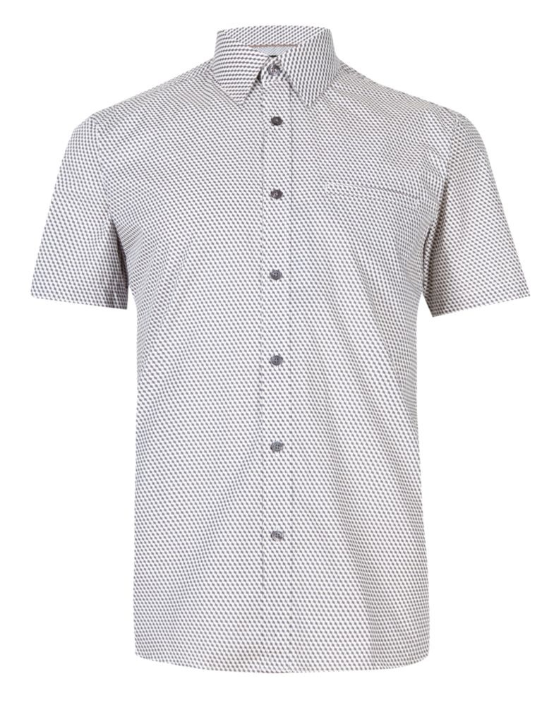Supima® Cotton Tailored Fit Geometric Print Shirt 2 of 4