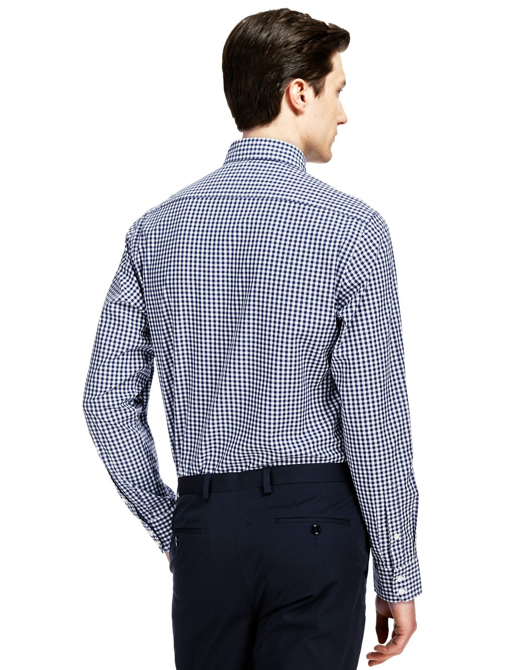 Supima® Cotton Tailored Fit Gingham Checked Shirt 2 of 4