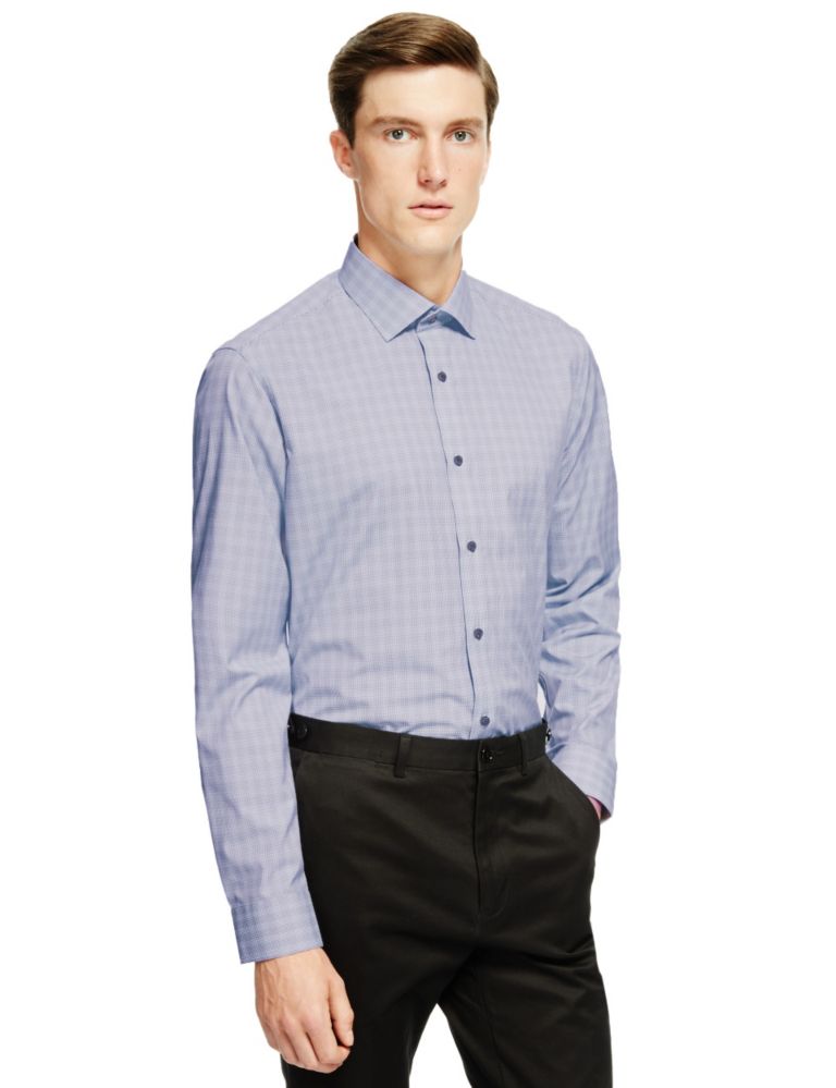 Supima® Cotton Tailored Fit Grid Checked Shirt 1 of 5