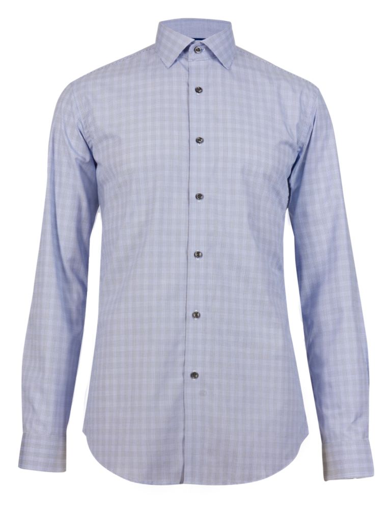 Supima® Cotton Tailored Fit Grid Checked Shirt 2 of 5