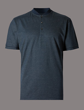 Supima® Cotton Tailored Fit Henley Neck T-Shirt Image 2 of 3