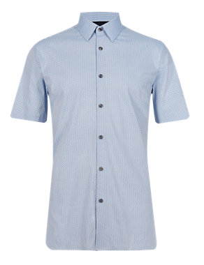 Supima® Cotton Tailored Fit Mini Circle Print Shirt Image 2 of 4