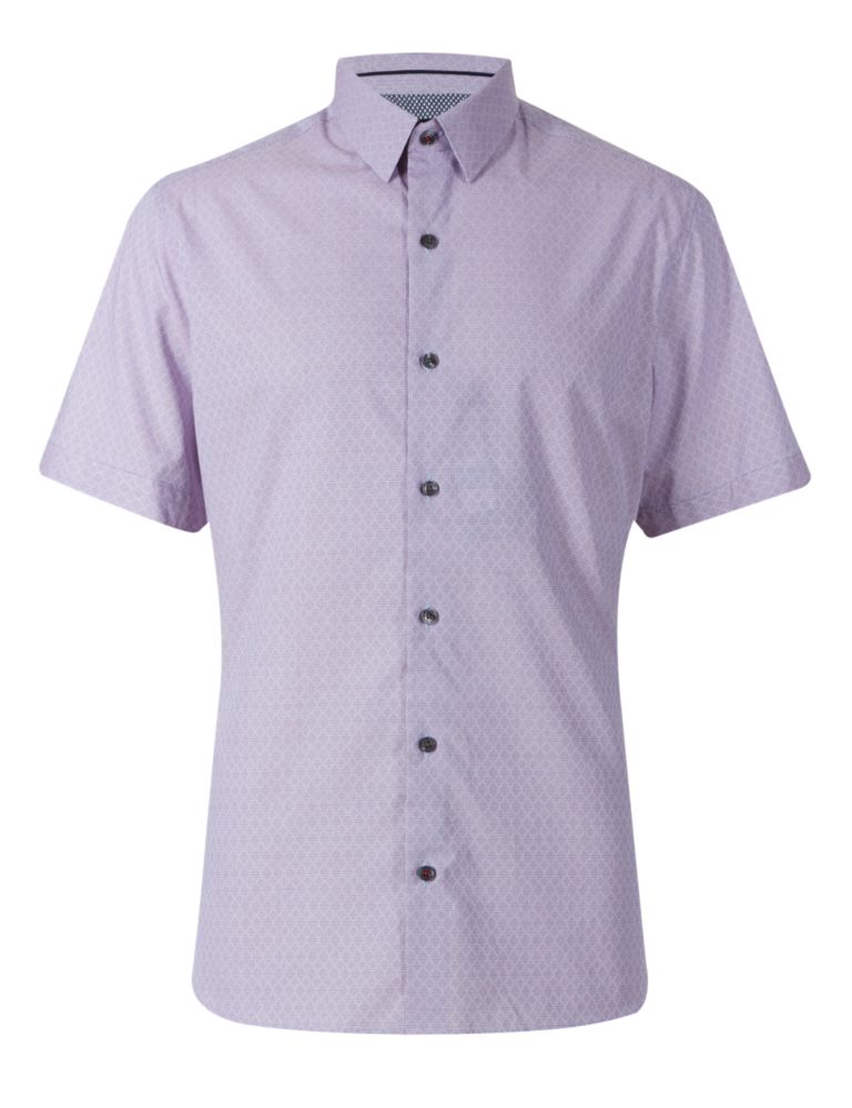 Supima® Cotton Tailored Fit Print Shirt 2 of 3