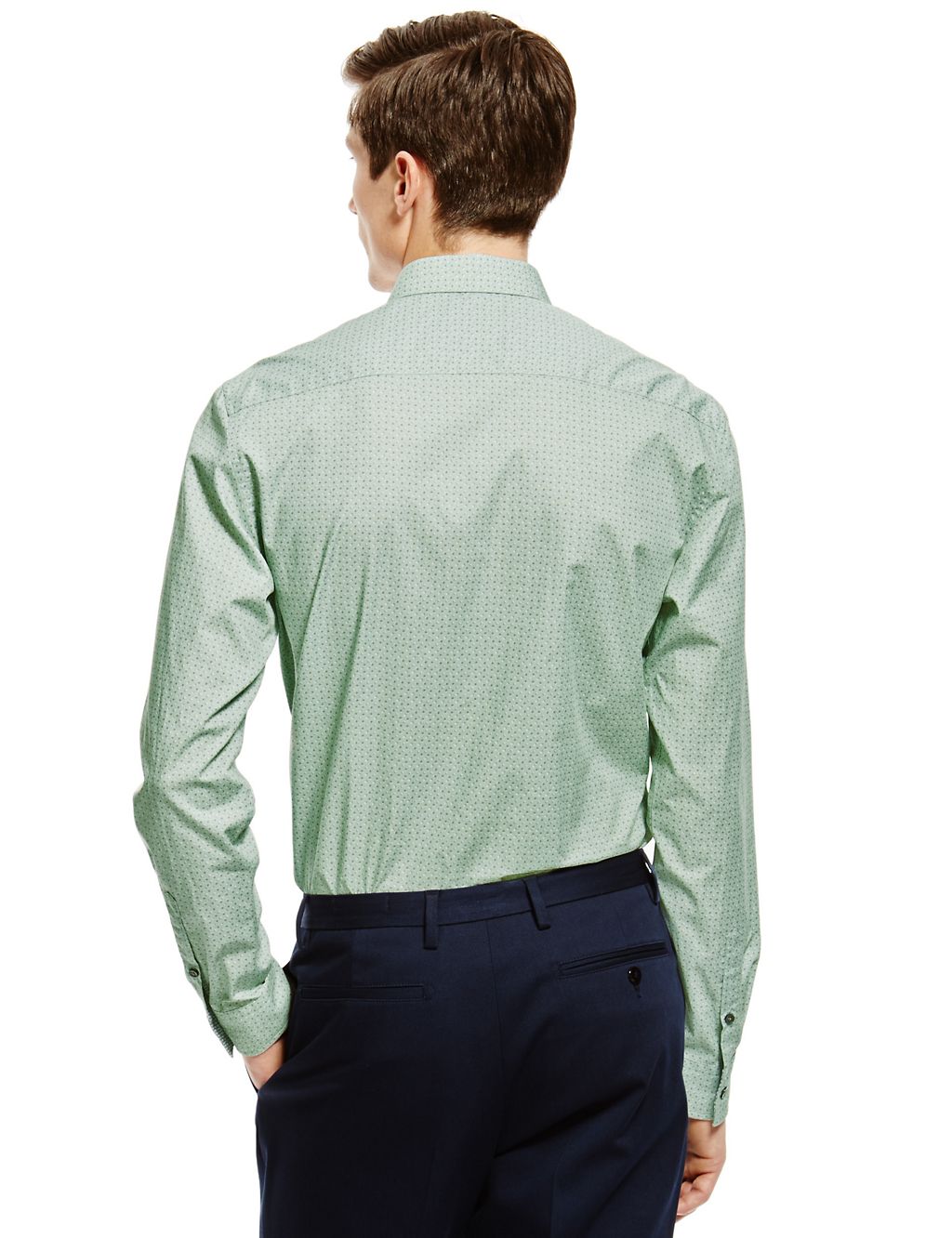 Supima® Cotton Tailored Fit Spotted Shirt 2 of 4