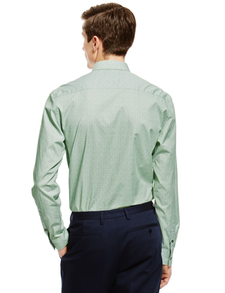 Supima® Cotton Tailored Fit Spotted Shirt 3 of 4